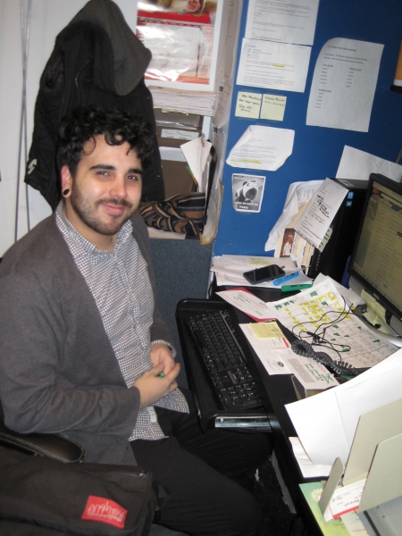 Anthony Diaz at the Symphony Space box office Photo