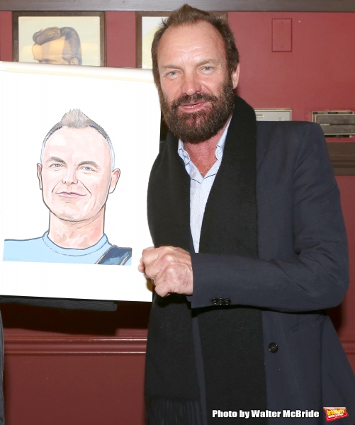 Max Klimavicius presents Sting with his caricature unveiling at Sardi's on January 20 Photo