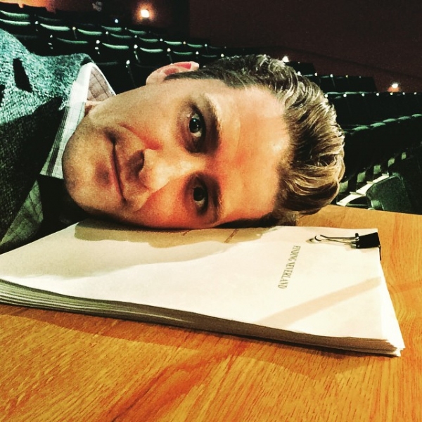 Photo Flash: Finding Glee? Matthew Morrison Studies FINDING NEVERLAND Script During GLEE Filming Image