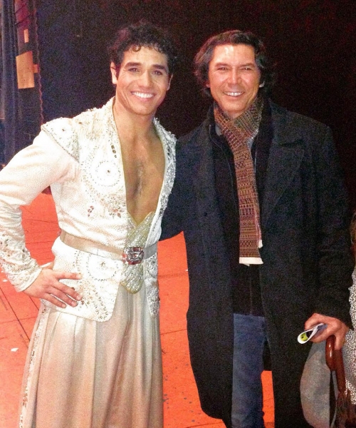 Photo Flash: Jane Krakowski, Lou Diamond Phillips Visit Adam Jacobs at ALADDIN on Broadway Image