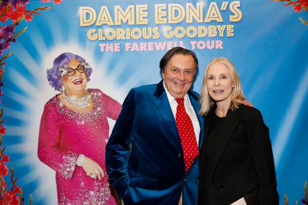 Photo Flash: Pierce Brosnan, Anjelica Huston, Michael Feinstein and More Celebrate Dame Edna's GLORIOUS GOODBYE Opening in L.A.  Image