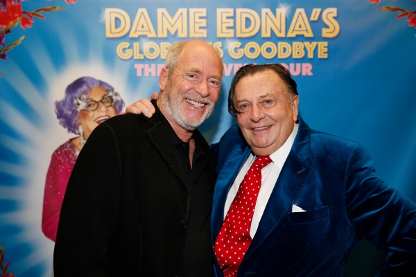 Photo Flash: Pierce Brosnan, Anjelica Huston, Michael Feinstein and More Celebrate Dame Edna's GLORIOUS GOODBYE Opening in L.A. Image