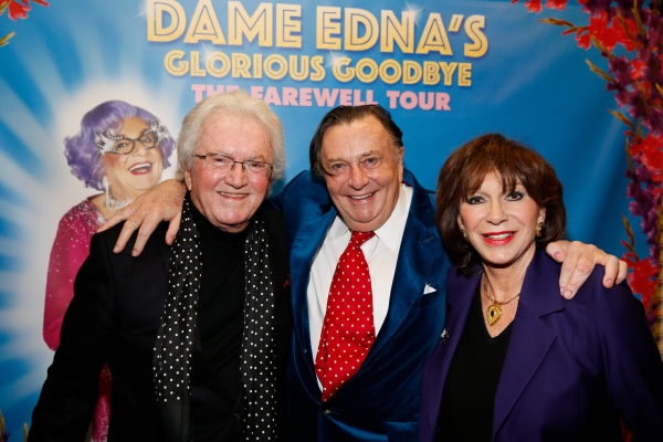 Photo Flash: Pierce Brosnan, Anjelica Huston, Michael Feinstein and More Celebrate Dame Edna's GLORIOUS GOODBYE Opening in L.A. Image