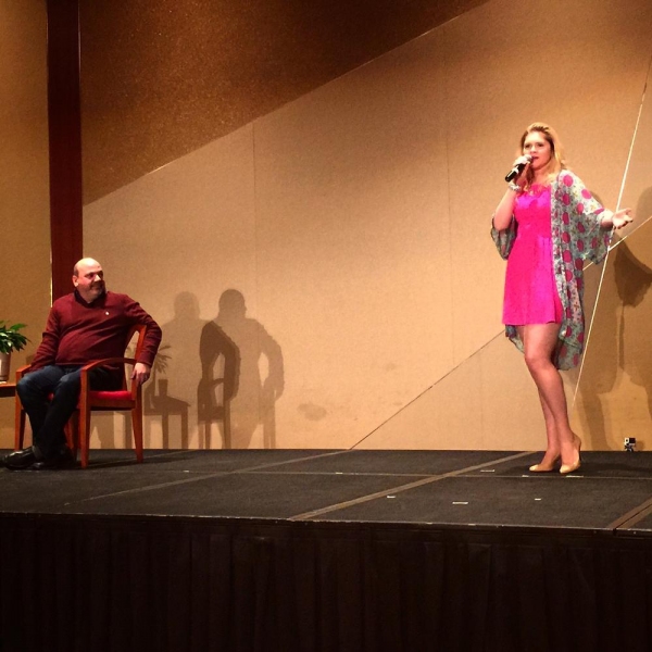 Broadway Dreams Foundation performer Sarah Stipe sings for Casey Nicholaw Photo