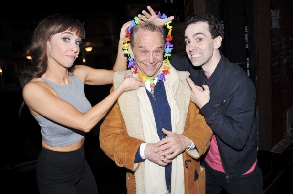 Photo Flash: Joel Grey Gets Lei'd Backstage at HONEYMOON IN VEGAS on Broadway! Image