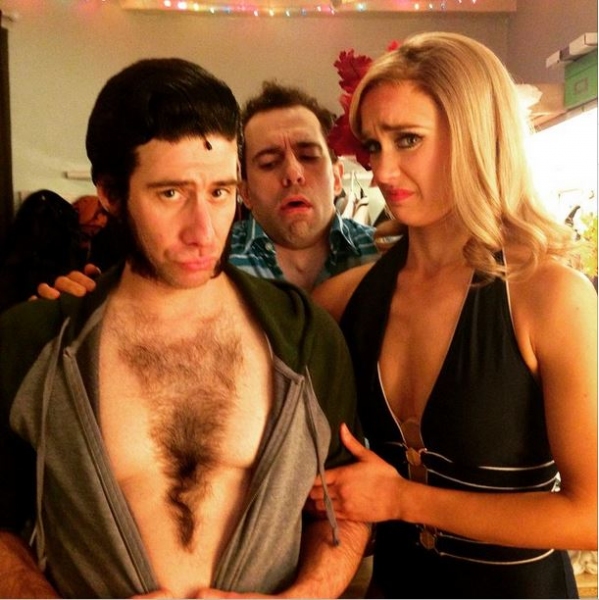 Photo Flash: Saturday Intermission Pics - Feb. 14 Part 2 - ON THE TOWN Cast Sells Kisses and More! Image
