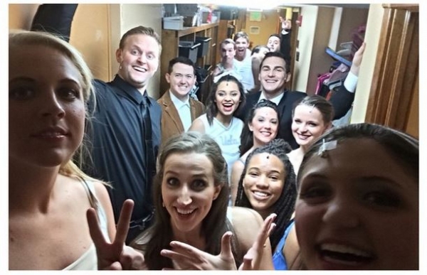 Photo Flash: Saturday Intermission Pics - Feb. 14 Part 2 - ON THE TOWN Cast Sells Kisses and More! Image