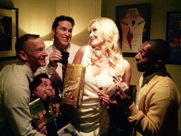 Photo Flash: Saturday Intermission Pics - Feb. 14 Part 2 - ON THE TOWN Cast Sells Kisses and More! Image