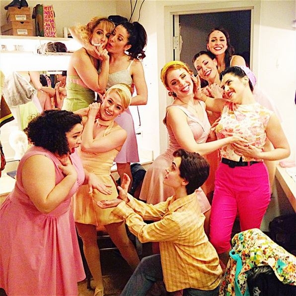 Photo Flash: Saturday Intermission Pics - Feb. 14 Part 2 - ON THE TOWN Cast Sells Kisses and More! 