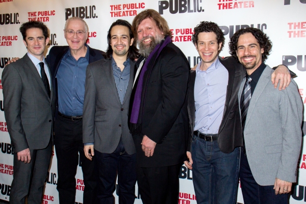 Andy Blankenbuehler, Ron Chernow, Lin-Manuel Miranda, Oskar Eustis, Thomas Kail, Alex Photo