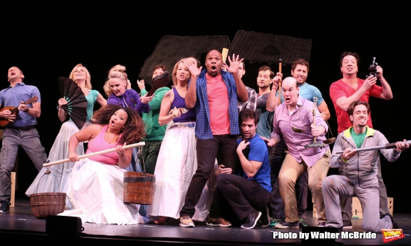 Michael James Scott and cast during a rehearsal presentation of 'Something Rotten! A  Photo