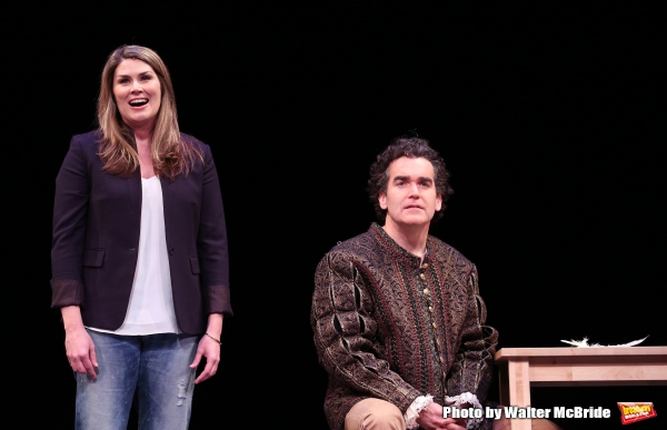 Heidi Blickenstaff and Brian D'Arcy James during a rehearsal presentation of 'Somethi Photo