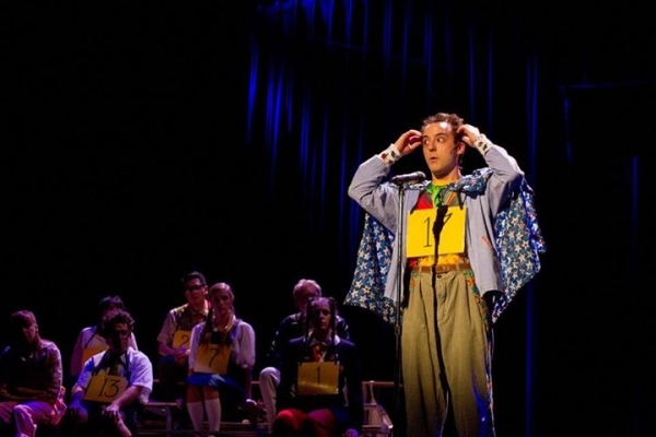 Kevin Hafso-Koppman as Leaf Coneybear in Intrepid Shakespeare Company''s The 25th Ann Photo