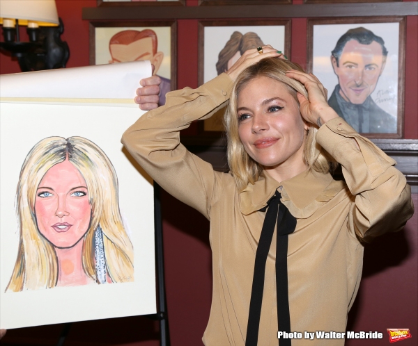 Photo Coverage: CABARET's Sienna Miller Gets Immortalized with a Sardi's Caricature! Image