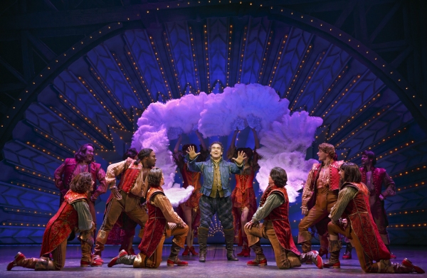 Brian d'Arcy James (center) and the cast of SOMETHING ROTTEN! Photo