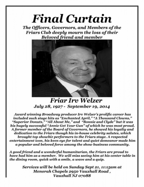 Photo Coverage: Bernadette Peters, Danny Aiello, Mayor David Dinkins & Others Celebrate Irv Welzer at the Friars Image