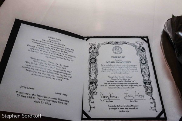 Photo Coverage: Friars Club Honors Melissa Manchester Image