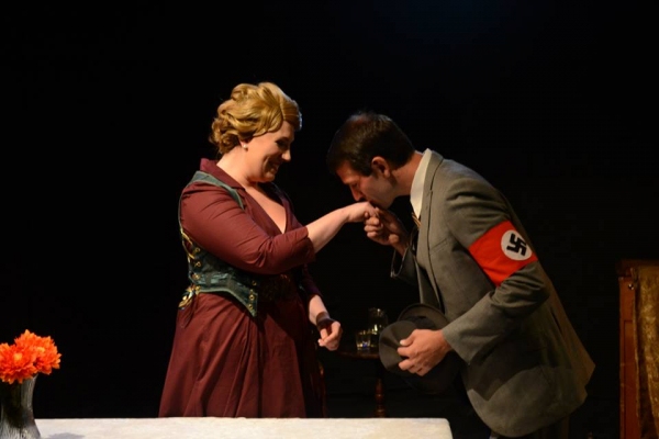 Anna Kirkland as Elisabeth Schwarzkopf with Levi Morger as Joseph Goebbels Photo