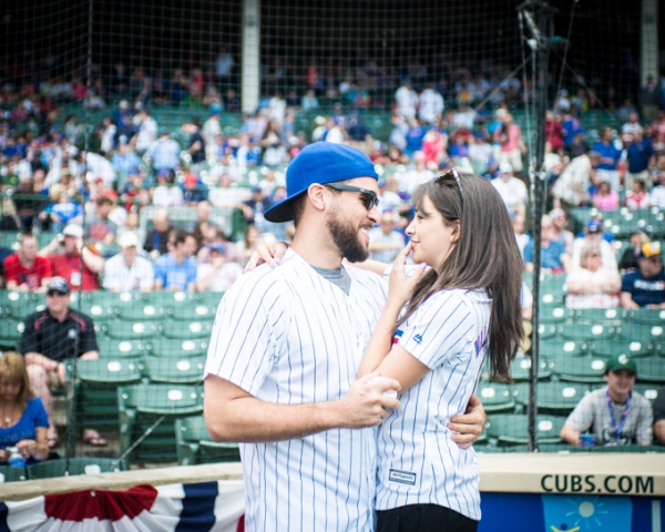 Exclusive Photo Coverage: ON YOUR FEET Stars Ana Villafañe and Josh Segarra Throw Out First Pitch at Chicago Cubs Game  Image