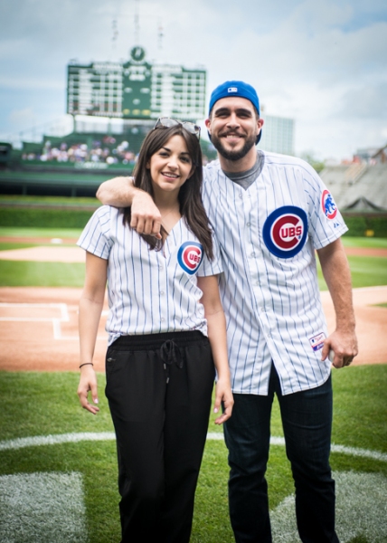 Exclusive Photo Coverage: ON YOUR FEET Stars Ana Villafañe and Josh Segarra Throw Out First Pitch at Chicago Cubs Game  Image