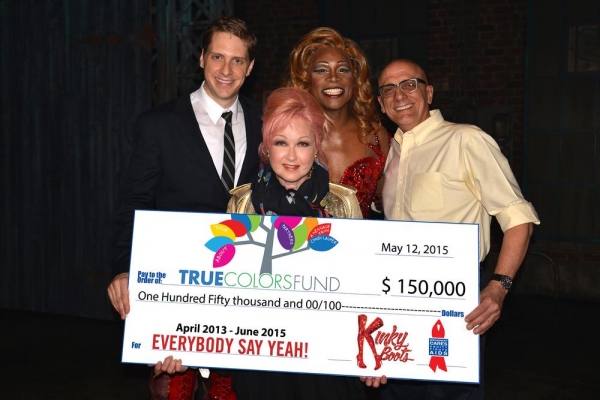 Photo Flash: BC/EFA, KINKY BOOTS Cast Presents $150K to Cyndi Lauper and the True Colors Fund Image