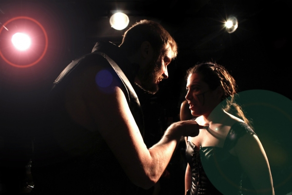 V. Orion Delwaterman (Brutus), Christina Sheehan (Cassius) Photo