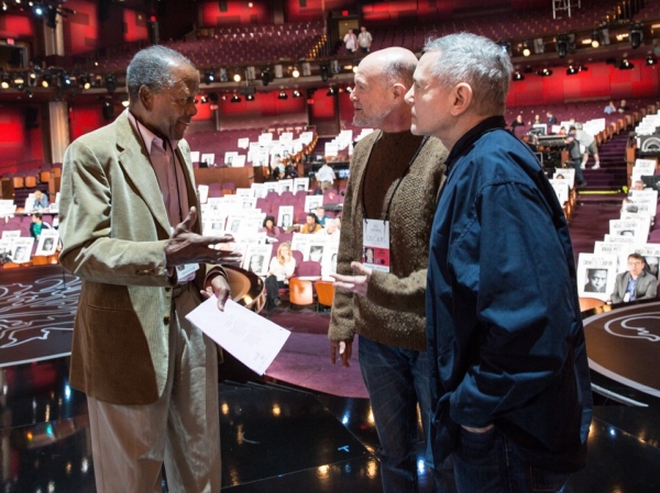 Oscar rehearsal with Sidney Poitier, Neil Meron & Craig Zadan. Photo