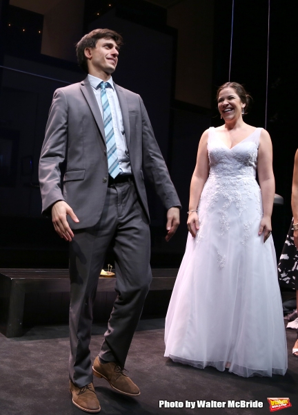 Gideon Glick, and Lindsay Mendez   during curtain call at the ''Significant Other'' O Photo