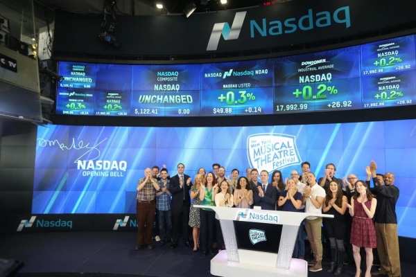 Executive Director and Producer of NYMF, Dan Markley, rang the NASDAQ opening bell wi Photo