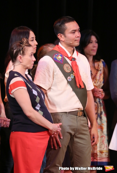 Sarah Saltzberg and Jose Llana during the Curtain Call for the One Night Only 10th An Photo