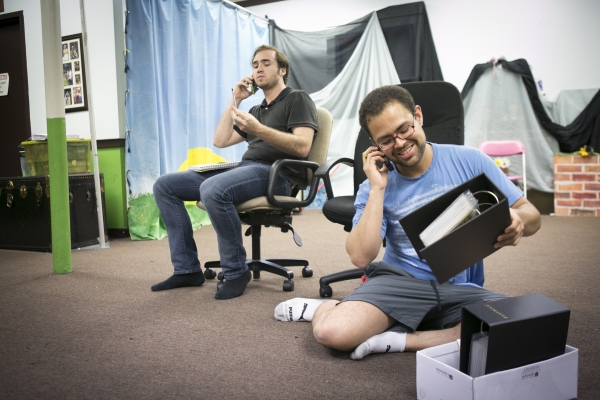 Photo Flash: First Look at Neala Barron, Matt Frye & More in Rehearsal for Brown Paper Box Co.'s [title of show] Image