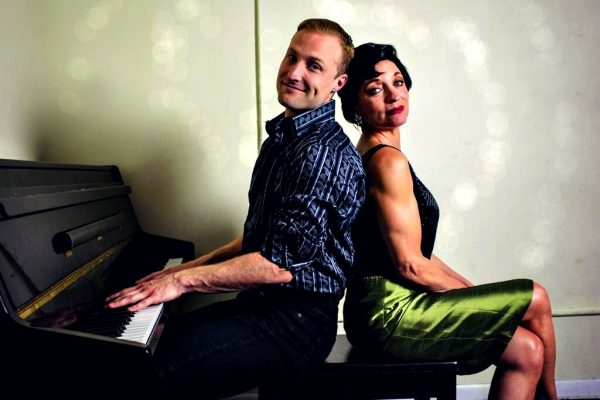 Chris Logan as Peter Allen, and Nancy Hays as Judy Garland Photo