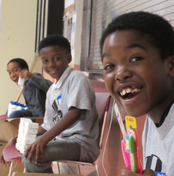 Photo Flash: KINKY BOOTS Boys Help Broadway Serves & Children's Aid Society's 2015 Toiletry Drive Image