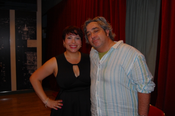 Hi-ARTS&#39; Tiffany Vega (accepting award for Kamilah Forbes) with Stephen Adly Guir Photo