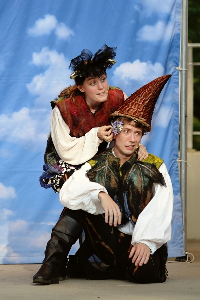 Petra Whittier as Puck with fairy played by Kyle Brumley Photo