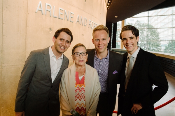 Benj Pasek, Justice Ruth Bader Ginsburg, Justin Paul and Steven Levenson Photo