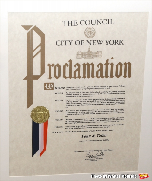 Photo Coverage: Penn & Teller Honored with Proclamation from City of New York! Image