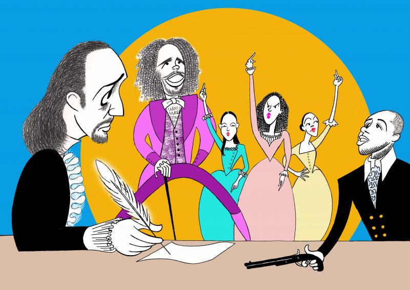 BWW Exclusive: Ken Fallin Draws the Stage- HAMILTON Image