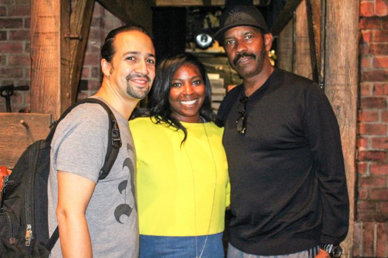 Photo Coverage: HAMILTON Gets Starry! Denzel Washington, Aziz Ansari, Zachary Quinto, and Ann Curry Chill with HAMILTON Cast Image