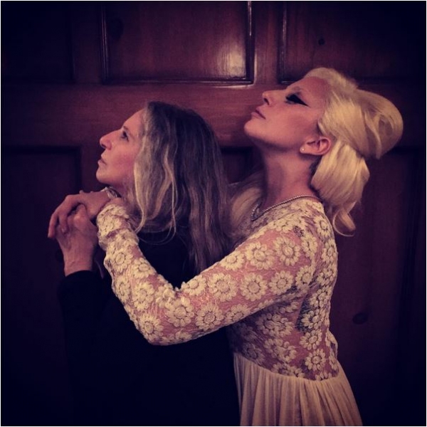 Photo Flash: Funny Girls! Lady Gaga Poses with Barbra Streisand Image