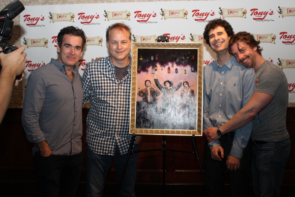 Brian d''Arcy James, Karey Kirkpatrick, John Cariani and Christian Borle Photo