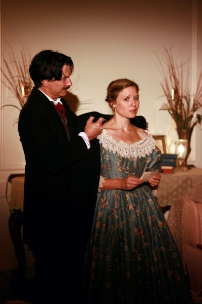 Christian Gray as ''Edgar Allan Poe'' and Heather Chrisler as ''Virginia'' Photo