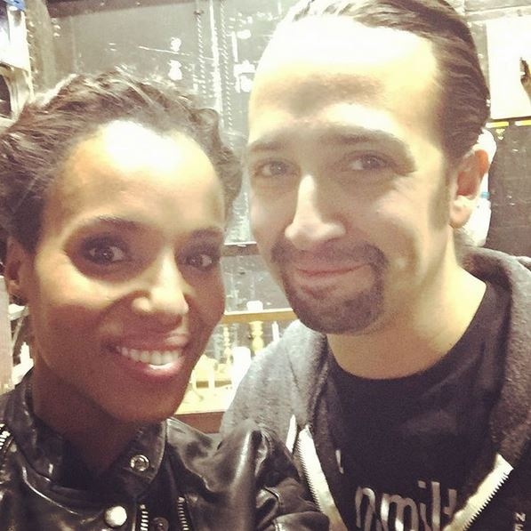 Photo Flash: IN THE HEIGHTS Reunion! Kerry Washington Visits Lin-Manuel Miranda at HAMILTON Image