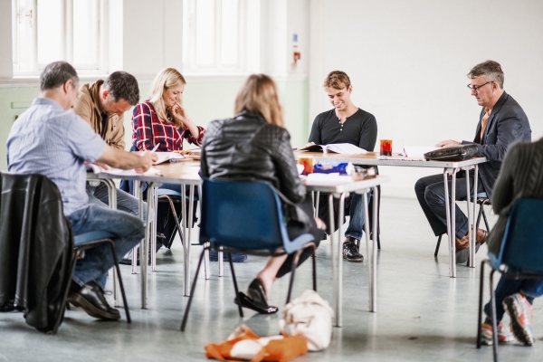 Photo Flash: In Rehearsal with the Cast of PIG FARM at the St. James Theatre Image