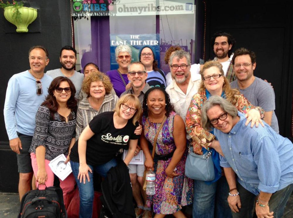 Outside the theatre for the Hollywood Fringe, Leigh Curran with artists, parents and  Photo