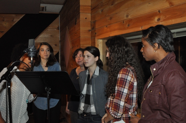 Exclusive Photo Coverage: LES MISERABLES Company Gathers in the Recording Studio for Carols For A Cure!  Image