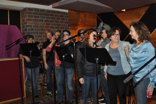Exclusive Photo Coverage: LES MISERABLES Company Gathers in the Recording Studio for Carols For A Cure!  Image