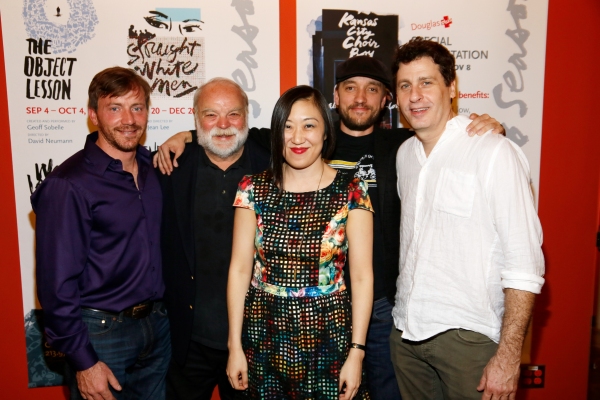 Brian Slaten, Richard Riehle, Frank Boyd and Gary Wilmes pose with playwright/ Young  Photo