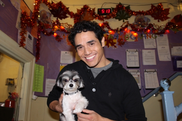 Photo Flash: ALADDIN Cast Members Get Special Visit From Tinkerbelle the Dog Image