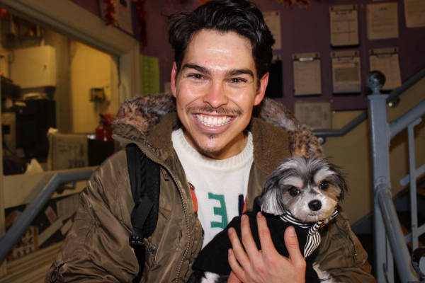 Photo Flash: ALADDIN Cast Members Get Special Visit From Tinkerbelle the Dog 